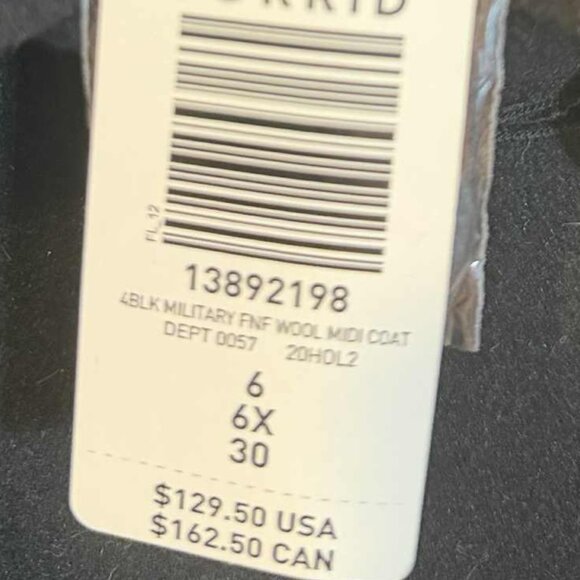 Torrid Size 6 Black Wool-Blend Military Fit & Flare Coat, Black, NWT - Picture 11 of 16